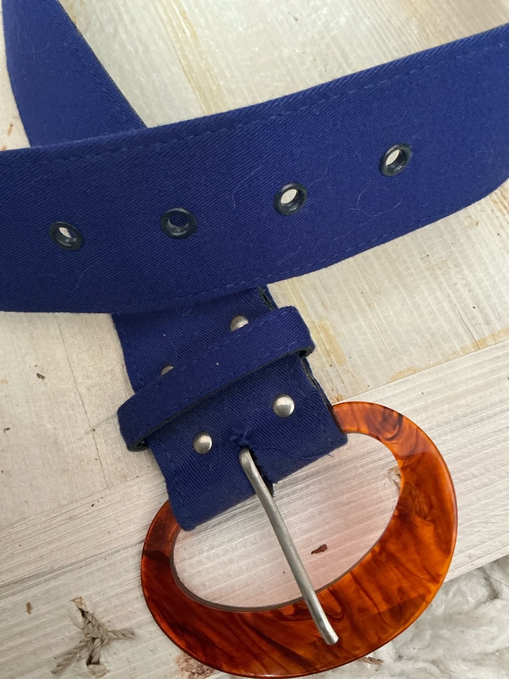 VINTAGE Fancy Royal Blue Fabric Belt